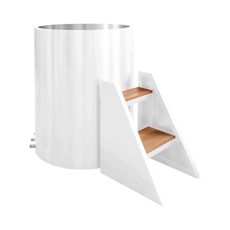 white double walled stainless steel ice bath tub – fully insulated, rapid cooling, long lasting cold retention
