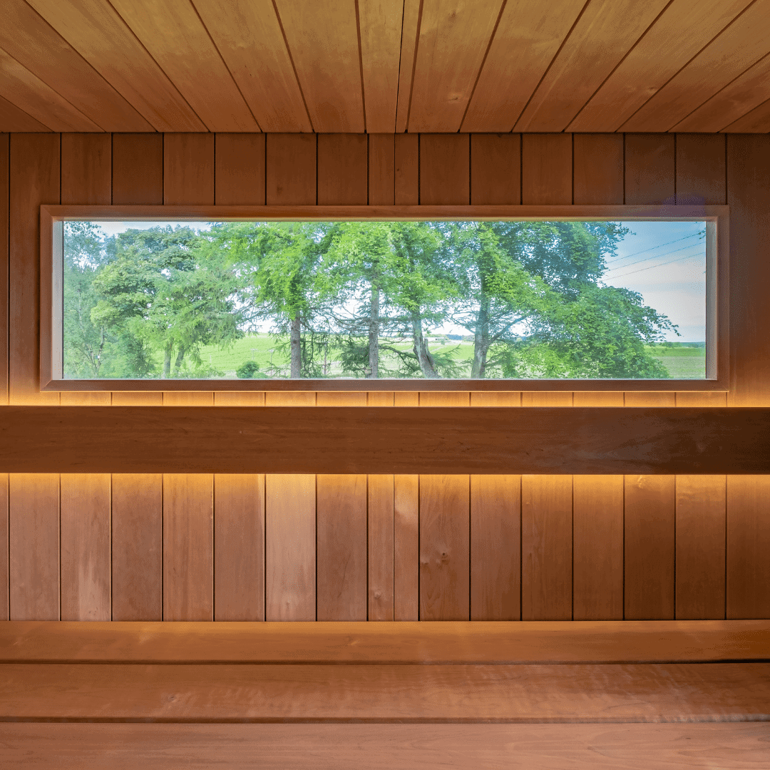 Commercial sauna room for hot and cold contrast therapy projects