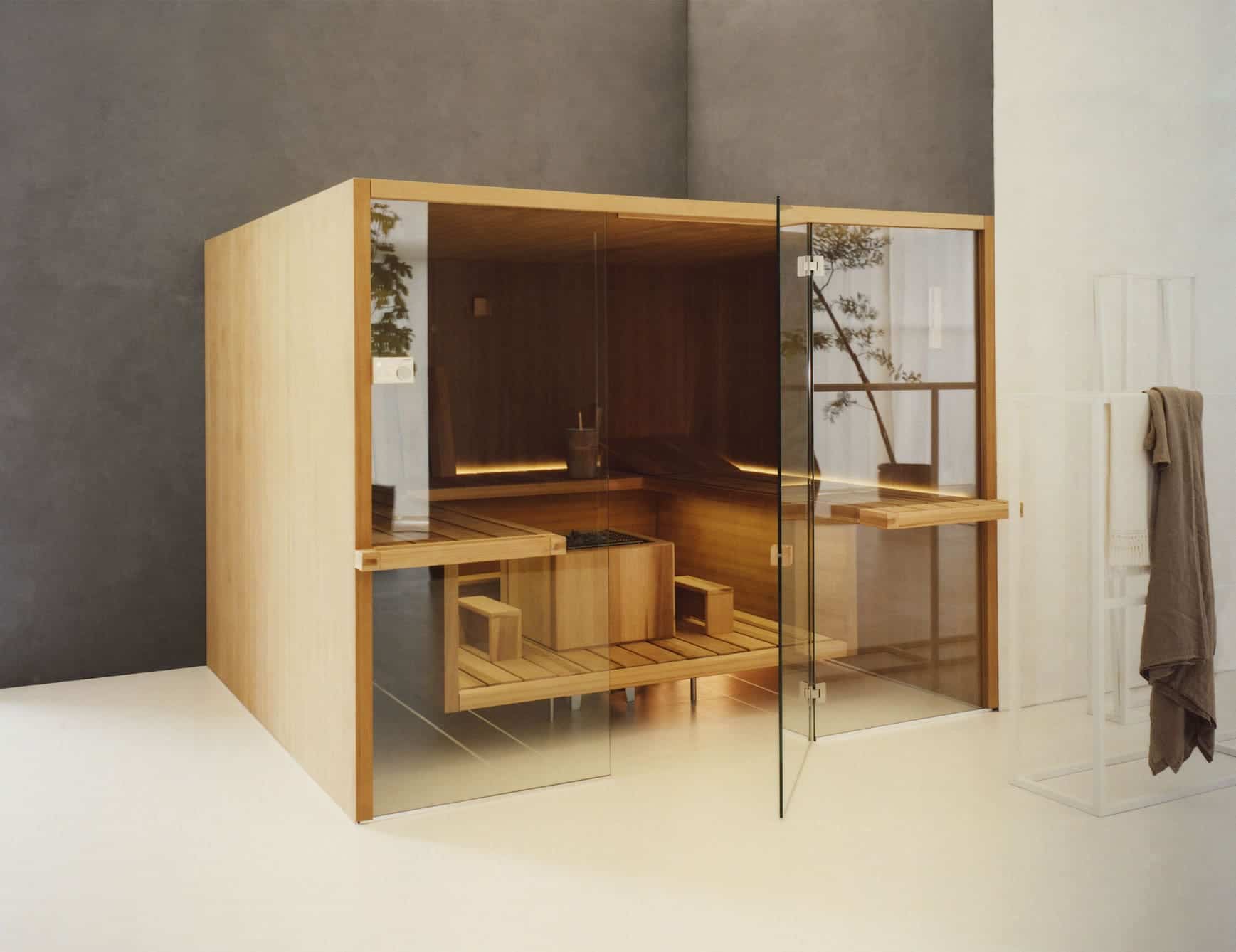 Himalaya IceTech premium frameless panoramic glass-front commercial sauna room